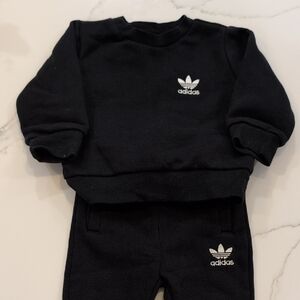 Adidas Kids 3-6 Months Black Sweatpants Set